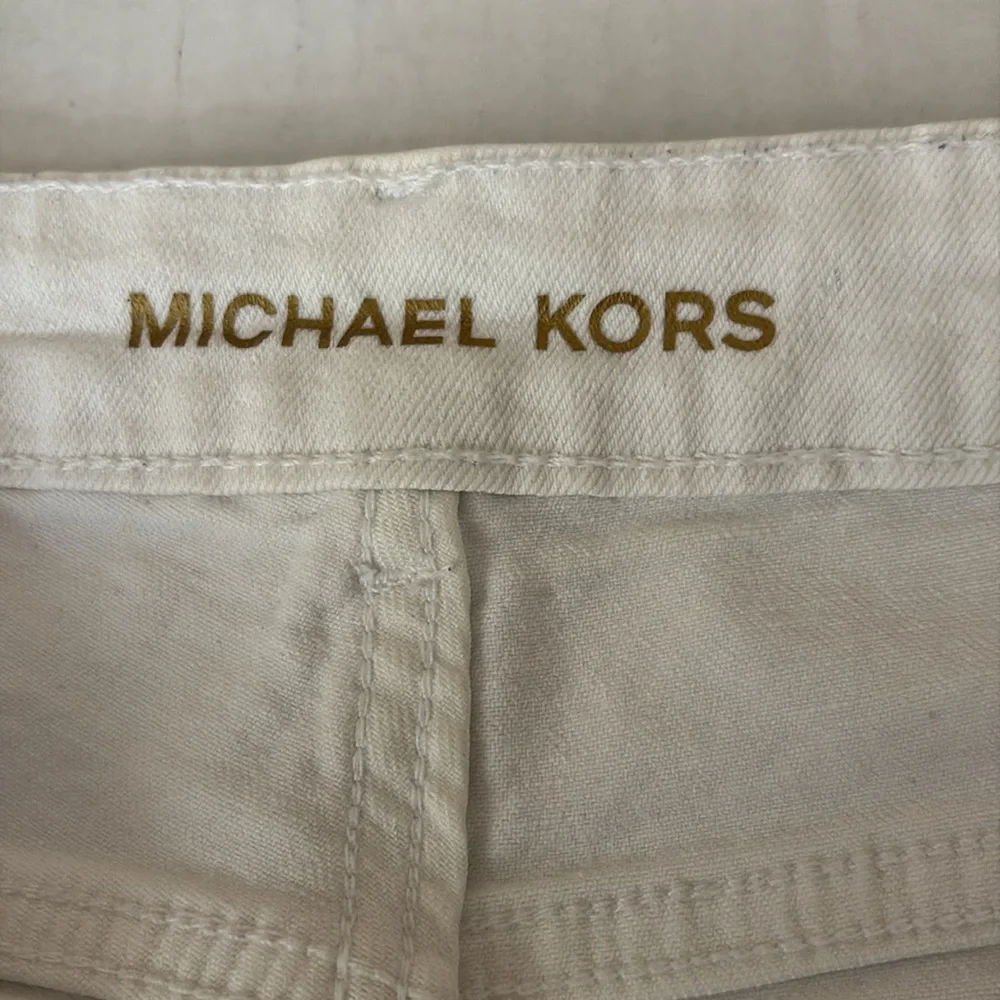 Michael Kors Women Jeans White Selma Straight Crop High-Rise Slim Size16